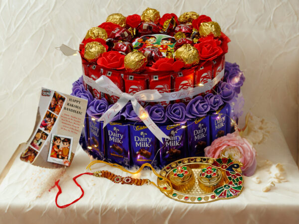 Double layer Mix chocolate rakhi gift hamper for Brother, sister, bhai, bhabhi - Image 4