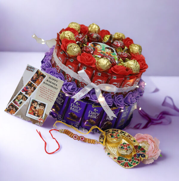 Double layer Mix chocolate rakhi gift hamper for Brother, sister, bhai, bhabhi - Image 5