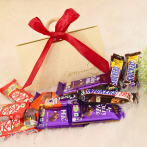 Tasha forever kitkat gift pack (3 dairy milk chocolates, 3 snickers, 3 kitkat, 1 crispello with love card & teddy bear) chocolate gift pack for men, women