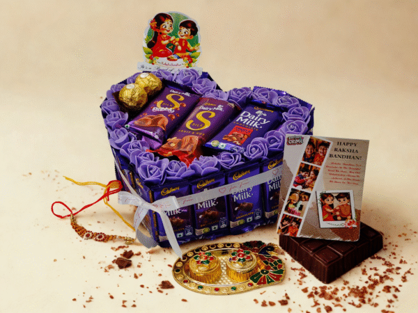 Dairy milk Premium chocolate gift hamper for Rakshabandhan(silk,bubbly,ganache,ferrero rocher)