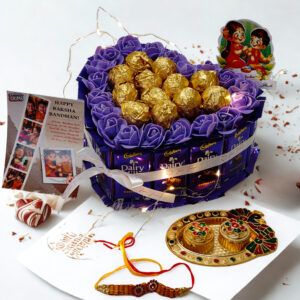 Tasha Forever| Dairymilk Truffle chocolate hamper for Rakshabandhan with kumkum platter & Rakhi