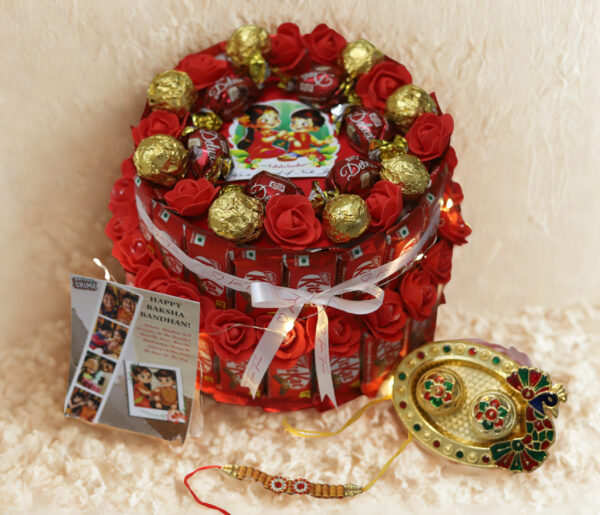 Premium Double layer kitkat chocolate gift hamper for Rakshabandhan - Image 2