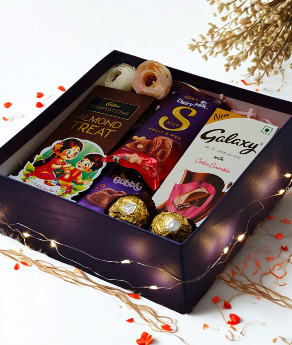 Tasha Forever| Rakshabandhan chocolate Box with premium chocolates, Rakhi, kumkum platter, Special Rakhi Card - Image 3