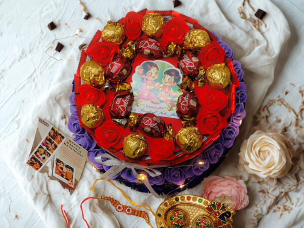 Double layer Mix chocolate rakhi gift hamper for Brother, sister, bhai, bhabhi - Image 2