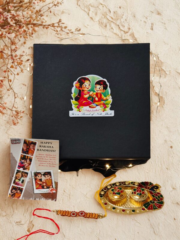 Tasha Forever| Happy Rakshabandhan Festive Box with premium chocolates, Kajukatli sweet,Rakhi, kumkum platter, Special Rakhi Card for Brother,sister,Bhabhi,Sibling
