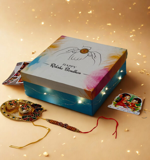 Tasha Forever| Happy Rakshabandhan chocolate Box with premium chocolates, Rakhi, kumkum platter, Special Rakhi Card for Brother,sister,Bhabhi,Sibling - Image 2