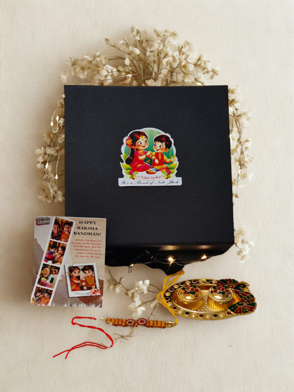 Tasha Forever| Happy Rakshabandhan Festive Box with premium chocolates, Kajukatli sweet,Rakhi, kumkum platter, Special Rakhi Card for Brother,sister,Bhabhi,Sibling - Image 2