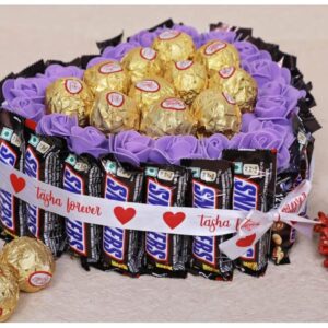 Tasha Forever Snicker gift hamper (24 snicker, 11 quality truffle, 1 love card) Chocolate gift hamper For birthday, anniversary, valentines day