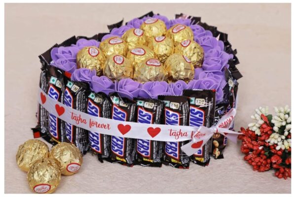Tasha Forever Snicker gift hamper (24 snicker, 11 quality truffle, 1 love card) Chocolate gift hamper For birthday, anniversary, valentines day