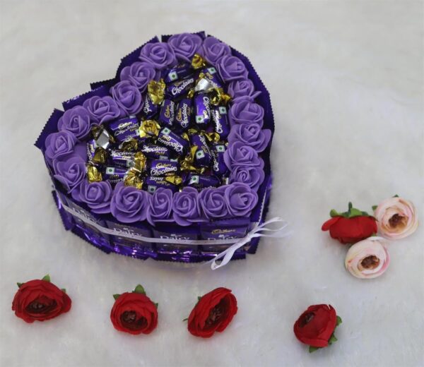 Tasha Forever Dairymilk gift hamper 15 dairy milk, 18 mini Eclairs chocolates, 1 love card - Image 3