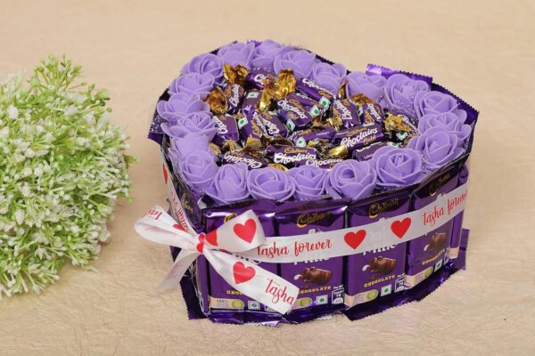 Tasha Forever Dairymilk gift hamper 15 dairy milk, 18 mini Eclairs chocolates, 1 love card