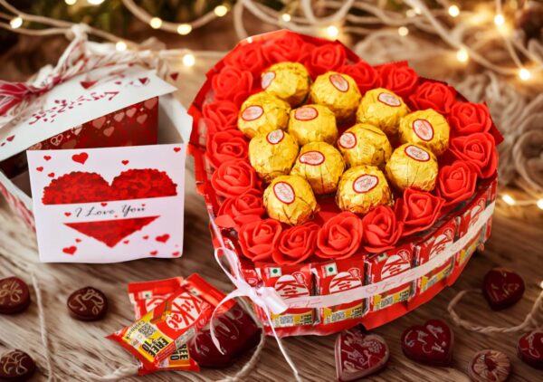Tasha Forever Chocolate gift hamper (18 kitkat chocolates, 12 quality truffle, 1 love card) Chocolate gift combo For Birthday, Anniversary. - Image 4