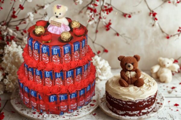 Tasha Forever kikat Tower | Chocolate Gift|Gift Hamper for Anniversary,Birthday| 65 kitkat, 4 ferrero rocher, 1 love card - Image 3