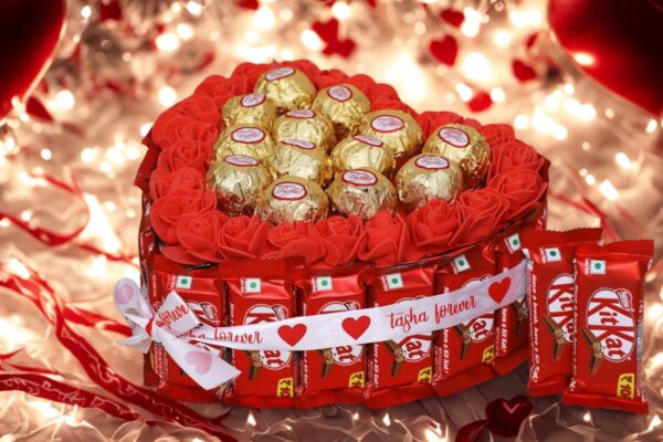 Tasha Forever Chocolate gift hamper (18 kitkat chocolates, 12 quality truffle, 1 love card) Chocolate gift combo For Birthday, Anniversary. - Image 2