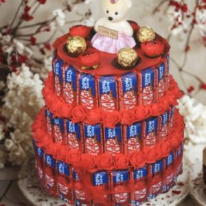 Tasha Forever kikat Tower | Chocolate Gift|Gift Hamper for Anniversary,Birthday| 65 kitkat, 4 ferrero rocher, 1 love card