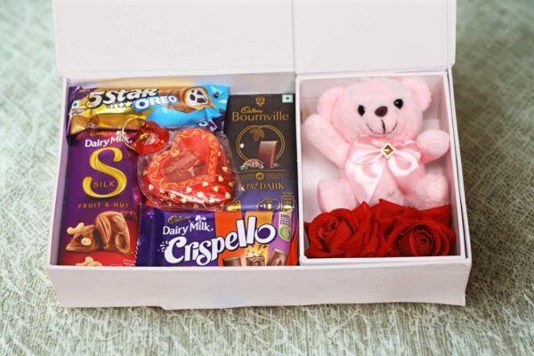 Tasha forever | I Luv u premium box with 1 Dairymilk silk, 1 crispello, bournville, oreo, & 1 Teddy, 1 love card | Chocolate Gift box for Birthday, Anniversary, Valentines Day - Image 3