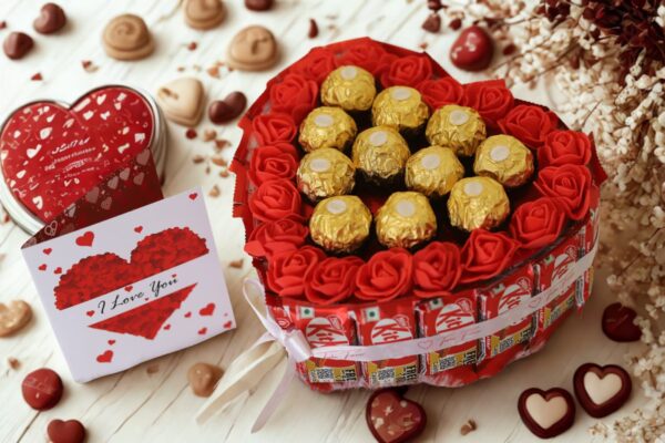 Tasha Forever ferrero rocher gift hamper (18 kitkat, 11 Ferrero Rocher chocolates, 1 love card) Gift hamper for Birthday, Anniversary