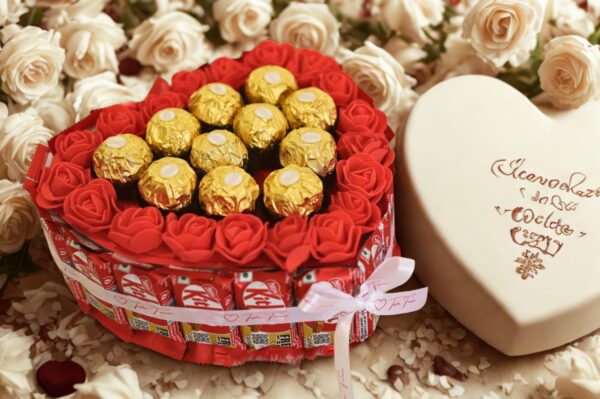 Tasha Forever ferrero rocher gift hamper (18 kitkat, 11 Ferrero Rocher chocolates, 1 love card) Gift hamper for Birthday, Anniversary - Image 5