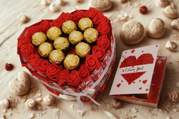 Tasha Forever ferrero rocher gift hamper (18 kitkat, 11 Ferrero Rocher chocolates, 1 love card) Gift hamper for Birthday, Anniversary - Image 4
