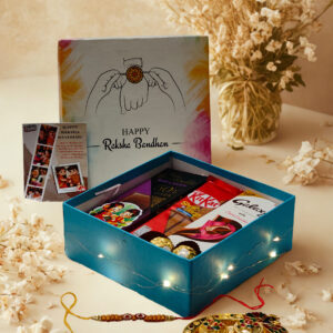 Tasha Forever| Happy Rakshabandhan chocolate Box with premium chocolates, Rakhi, kumkum platter, Special Rakhi Card for Brother,sister,Bhabhi,Sibling