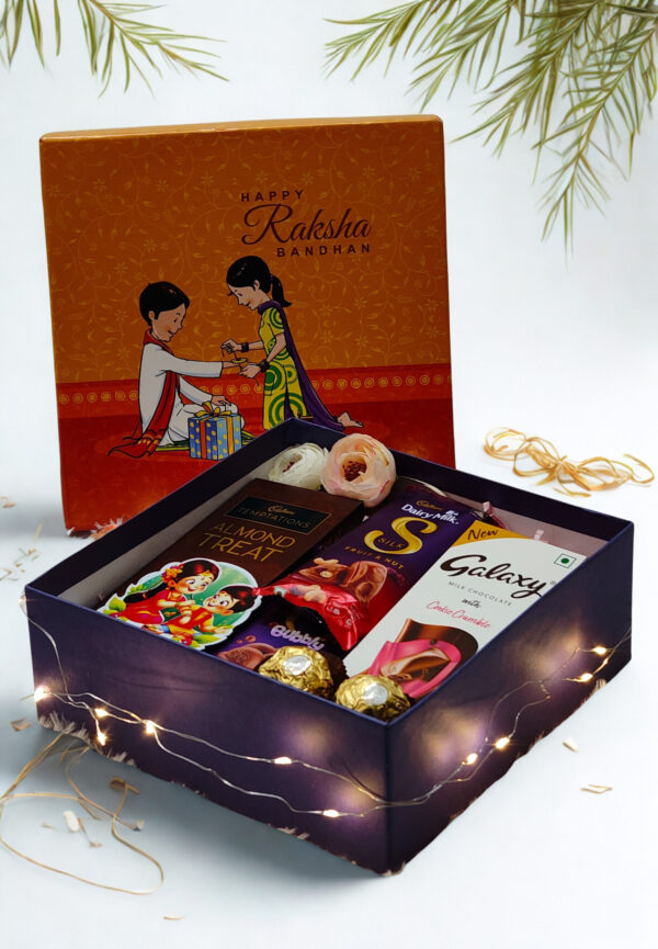 Tasha Forever| Rakshabandhan chocolate Box with premium chocolates, Rakhi, kumkum platter, Special Rakhi Card - Image 5